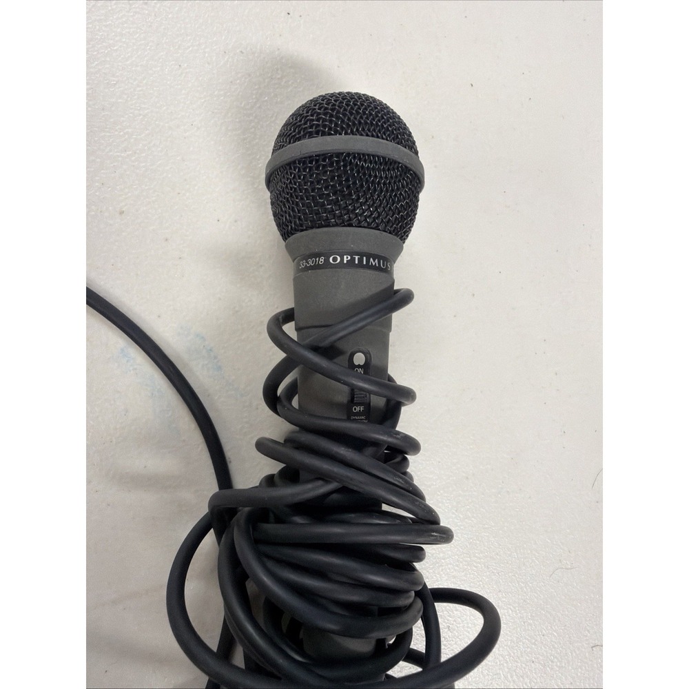 Optimus Unidirectional Dynamic Microphone Model 33-3018, 500 OHMs. TESTED